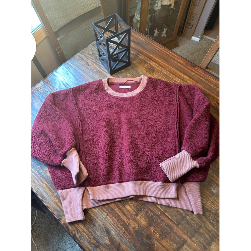 We The Free Free‎ People Camden Fleece Mulberries Pullover Sherpa XS